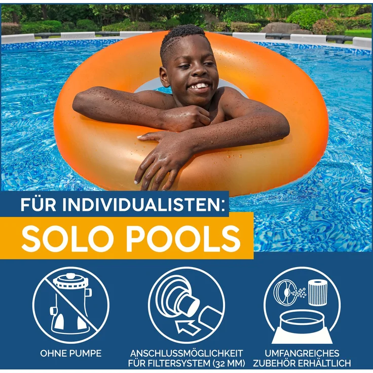 Bestway® Steel Pro MAX™ Ersatz Frame Pool ohne Zubehör Ø 396 x 122 cm, lichtgrau, rund – Bild 4