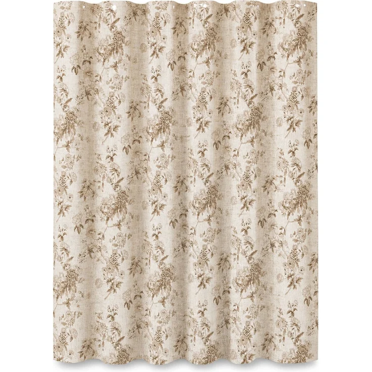 Duschvorhang mit Blumenmuster wasserdicht und schimmelresistent Beige, 150x180 cm – Bild 1