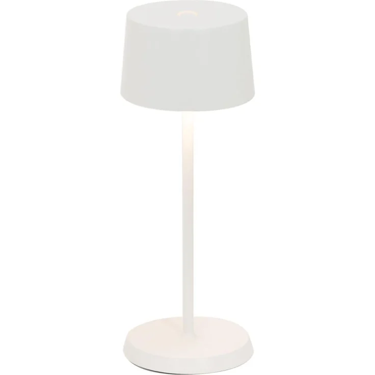 Zafferano, Olivia Micro Lampe, Kabellose, Wiederaufladbare Tischlampe mit Touch Control, Auch für den Außenbereich Geeignet, Dimmer, 2200-3000 K, Höhe 20 cm, Farbe Weiß – Bild 1
