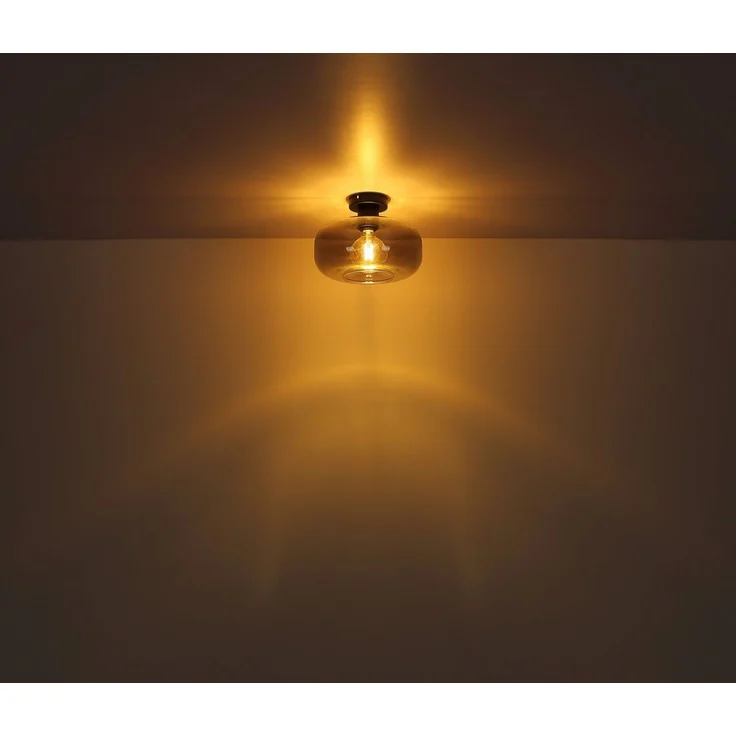 GLOBO LIGHTING Deckenleuchte GIUSEPPE, ohne Leuchtmittel, Deckenlampe/Metall/Glas rauchfarben/Wohnzimmer/Flur – Bild 3