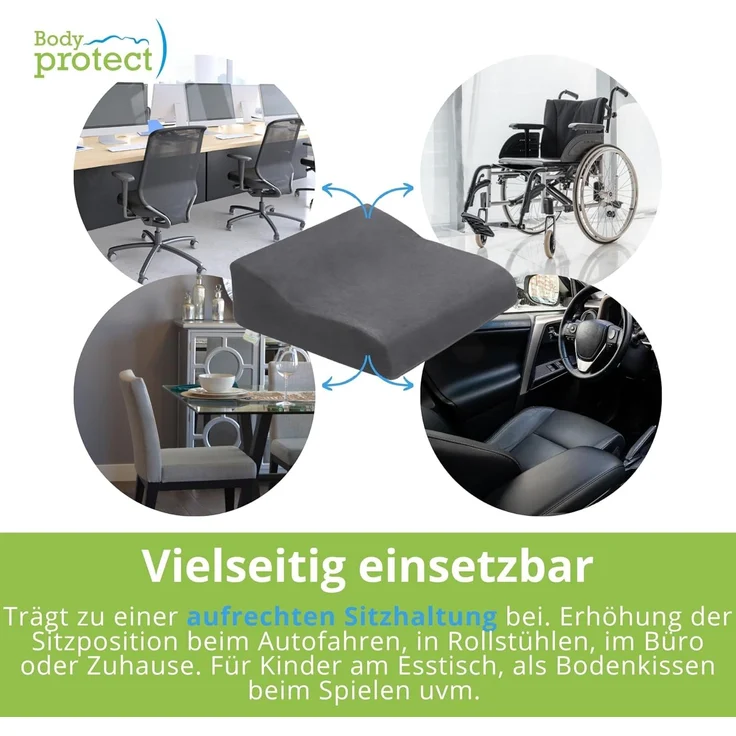 Bodyprotect Sitzkissen Aufstehhilfe Sitzerhöhung, Sitzkissen mit Anti-Rutsch-Unterseite – Bild 4