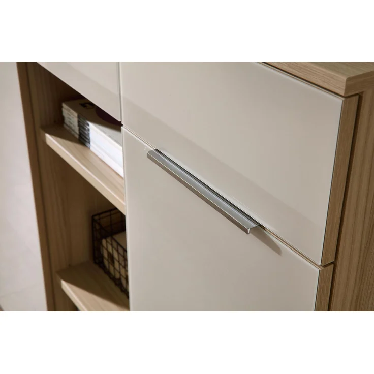 Komplettbüro Büro-Set SANTORIN VI Riva Eiche & Glas Cashmere 6-teilig – Bild 3