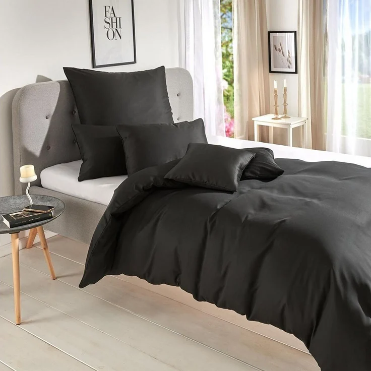 TRAUMSCHLAF Bettwäsche Uni Tencel™ Lyocell, Lyocell, 2 teilig, glatte Oberfläche und super angenehmes weiches Hautgefühl – Bild 2
