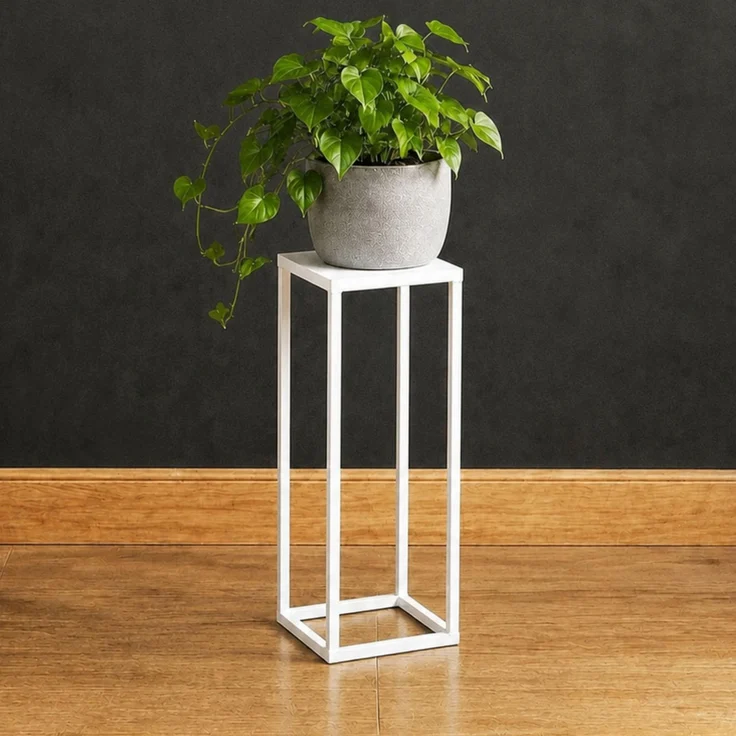 DanDiBo Blumenhocker eckig, Metall, Weiß, 1 Stück, 50 x 18 x 18 cm – Bild 1