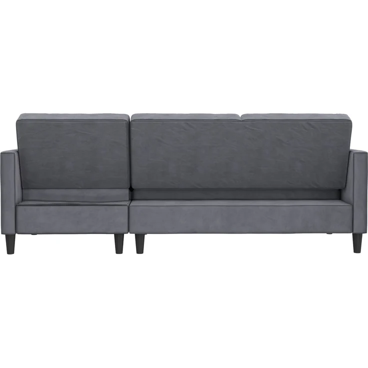 Schlafsofa >Palermo< in Anthrazit, Samt - 213x82x154cm (BxHxT) – Bild 8