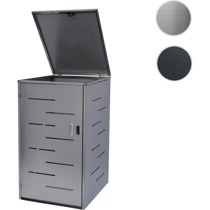 XL 1er-/2er-Mülltonnenverkleidung HWC-E83, Mülltonnenbox, erweiterbar 116x71x98cm ~ Edelstahl 35kg – Bild 9