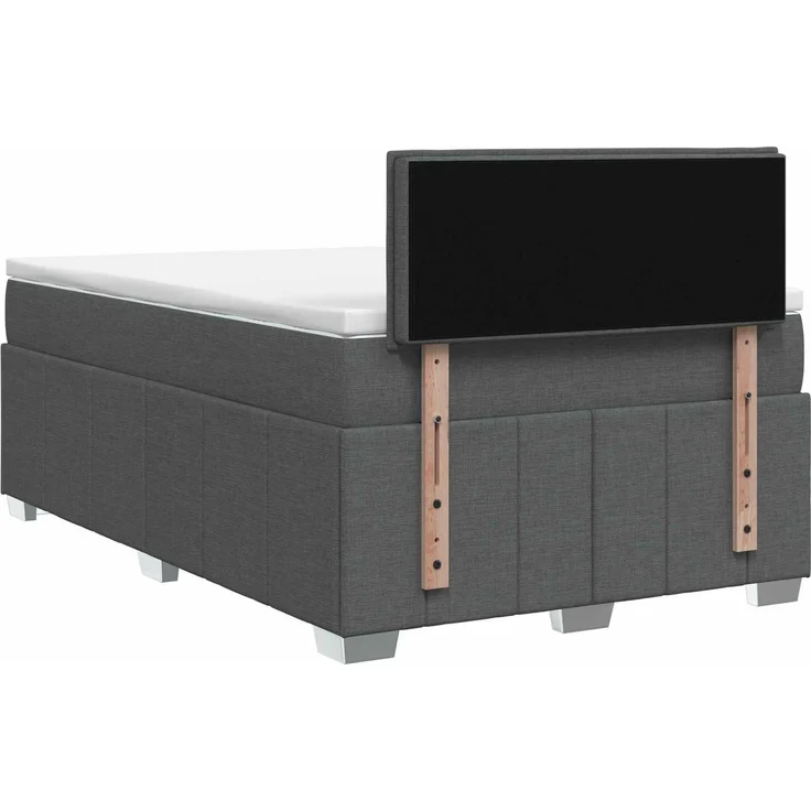 vidaXL Boxspringbett mit Matratze Dunkelgrau 120 x 200 cm Stoff 3451179 – Bild 8
