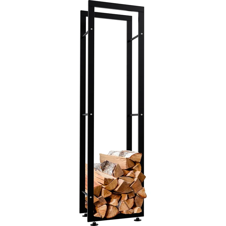 CLP Kaminholzständer Keri V2,schwarz 25x40x150 cm – Bild 1
