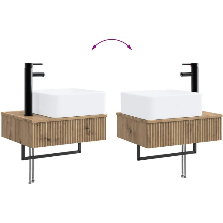 vidaXL Badezimmerschrank-Set 3 stk. Artisan-Eiche 130 x 41 x 80 cm 3405606 – Bild 11