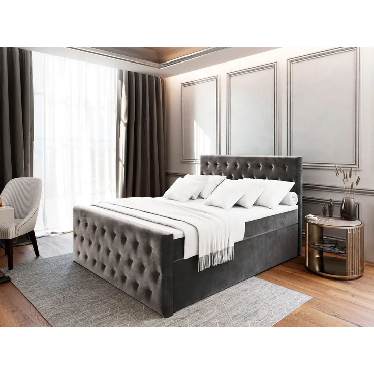Masseno Boxbett FONDI 180x200 cm mit Bonell Matratze und Topper