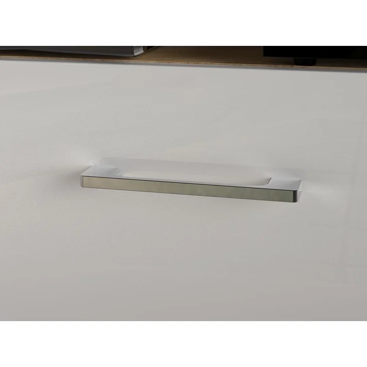 TV Lowboard 150 cm in Eiche Castello Nb. mit weiß Hochglanz AKRON-131 MDF Front mit edler Fräsung, B/H/T: ca. 150/47/42 cm – Bild 7
