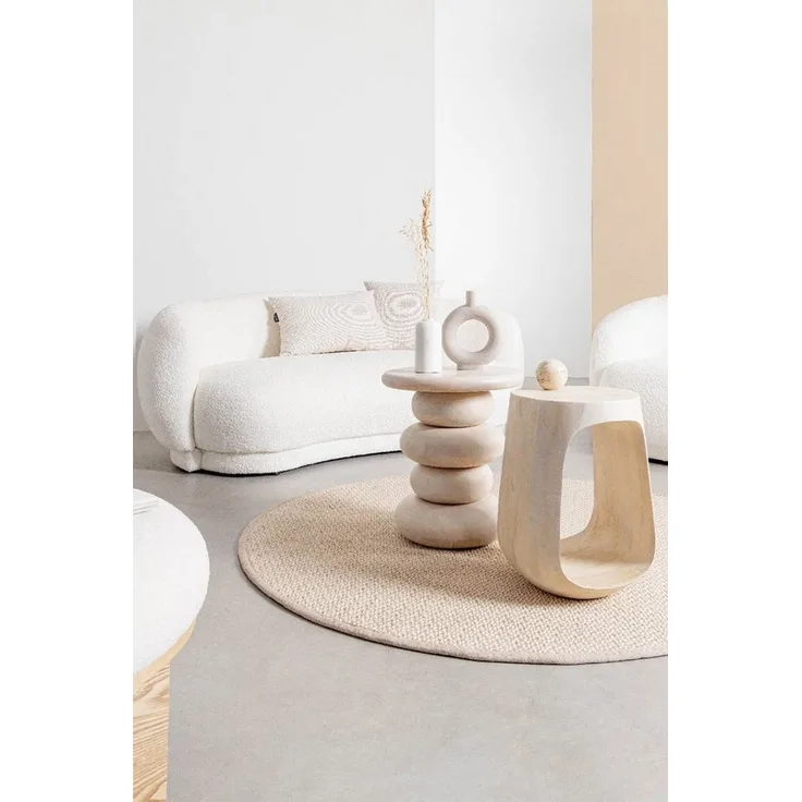 Feeling4Home Beistelltisch Lopez Ø33 cm aus Mangoholz, rund, natur, Scandi-Design