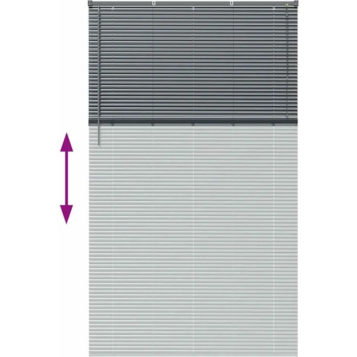 vidaXL Venezianische Jalousie Dunkelgrau 220 x 125 cm 25 mm Aluminium 42006102 – Bild 12