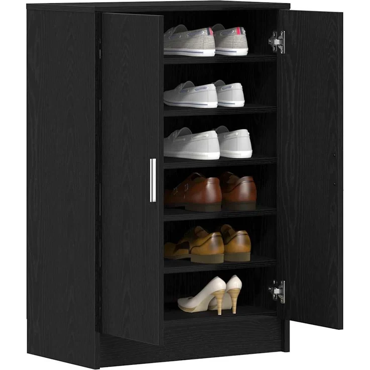 vidaXL Schuhschrank Schwarz Eichen-Optik 60x35x92 cm Holzwerkstoff 862074 – Bild 3
