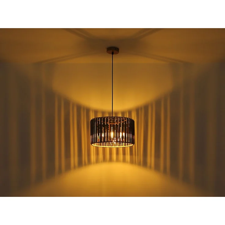 Moderne LED Pendelleuchte einflammig mit Rauchglas Kristall Ø 35cm – Bild 9