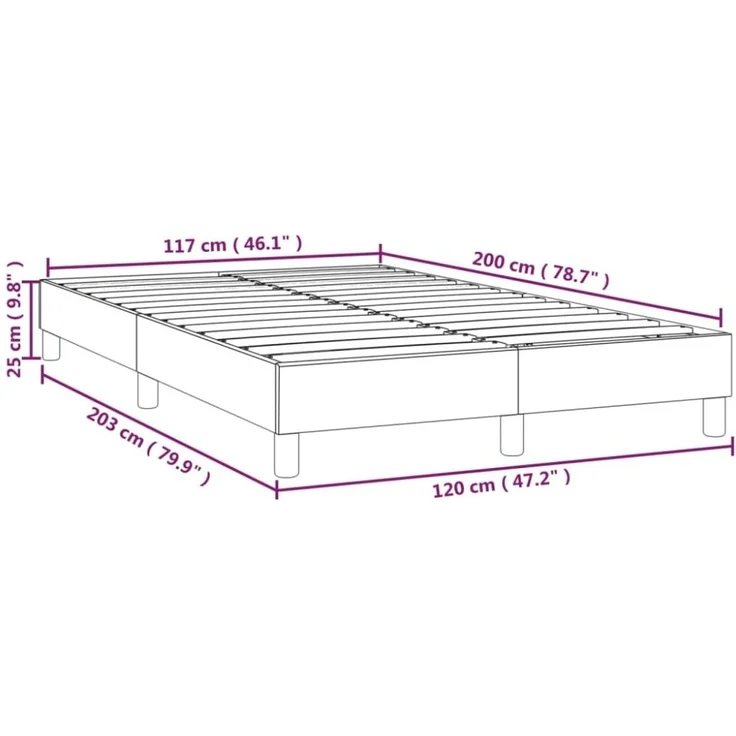 Polsterbett Stoff Schwarz 120x200 cm Samt – Bild 2