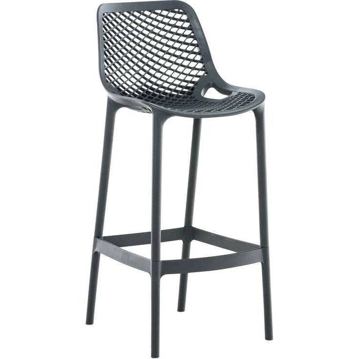 DELUKE® Barhocker modern Dunkelgrau LORL - Kunststoff, 105x45x53cm Barhocker mit Lehne Tresenhocker Barstuhl Küchenhocker Thekenhocker hoher Stuhl – Bild 1