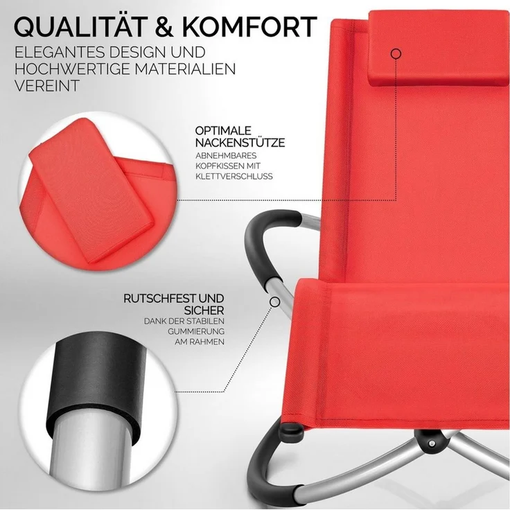 tillvex Gartenliege Relaxliege Gartenliege, Liegestuhl wetterfest Schwungliege 180 kg Belastung Gartenstuhl – Bild 1