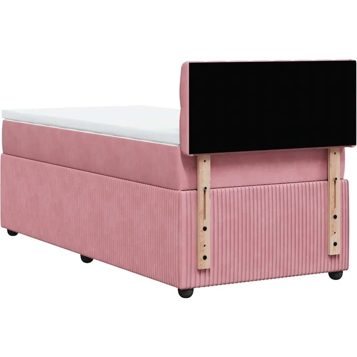 vidaXL Boxspringbett mit Matratze Rosa 90x200 cm Samt 3287649 – Bild 10