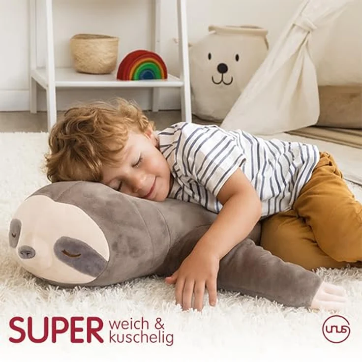 UNUS HOME Aufbewahrungsbox Faultier Kissen (1 St, 50 cm), Lagerungskissen Stillkissen Kissen für Kinder Dekoration extrem weich – Bild 4