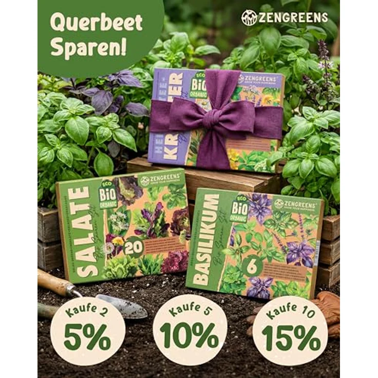 ZenGreens® - Bio Basilikumsamen im 6er Set - 6 Basilikum Samen für den einfachen Anbau im Garten, Balkon oder Hochbeet - Pflanzensamen - Saatgut – Bild 10