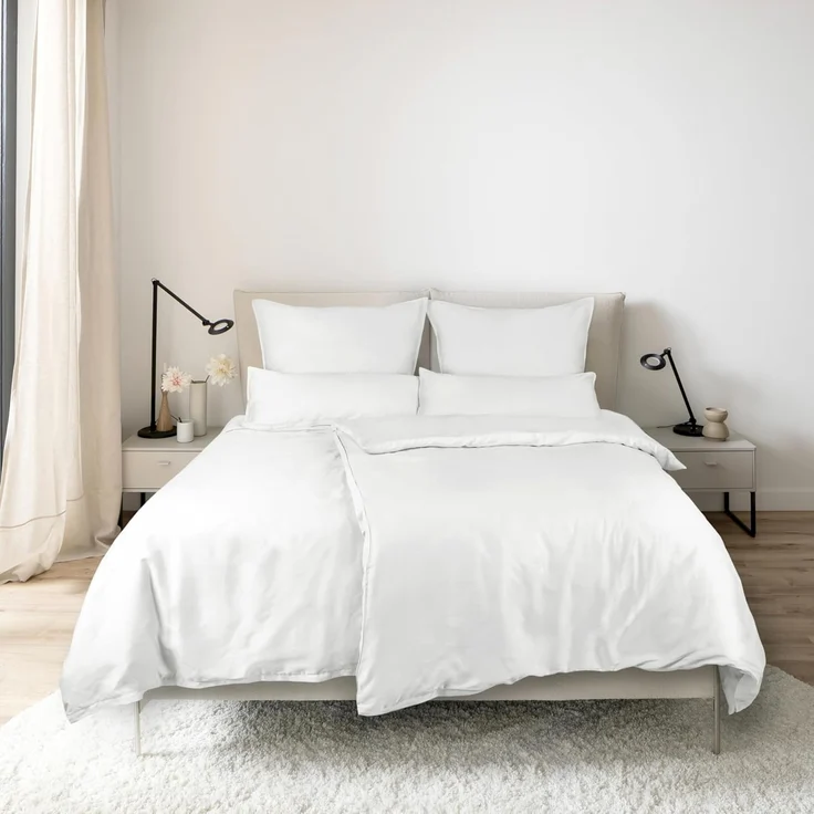 SCHÖNER WOHNEN-Kollektion Bettwäsche PLAIN Satin Bettwäsche, Baumwolle, 1 teilig, 200 x 200 cm in Weiss – Bild 2