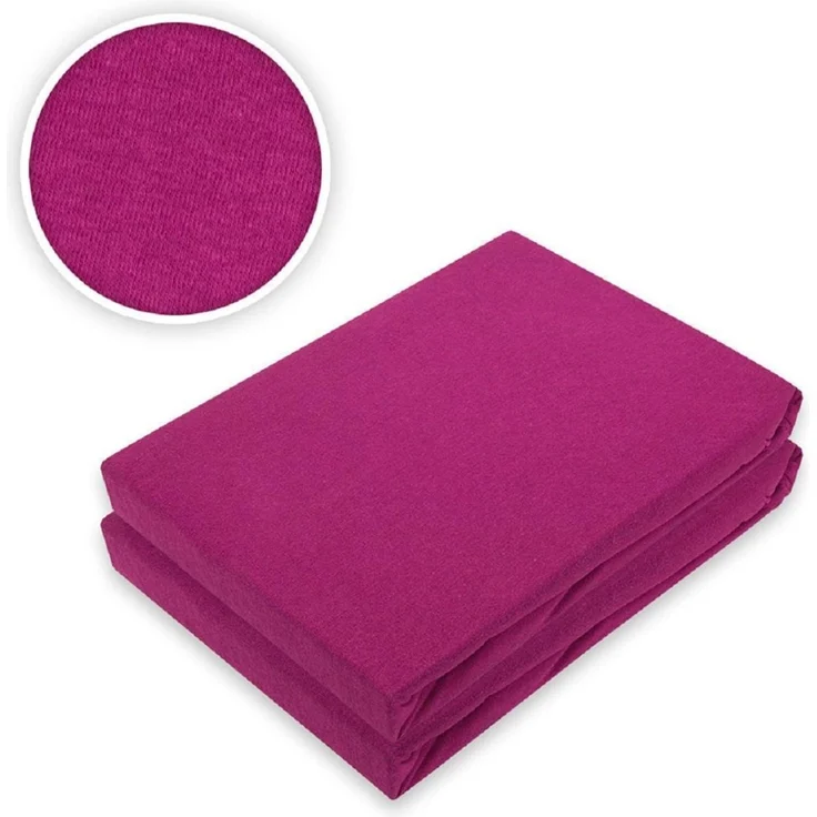 Doppelpack Jersey Spannbettlaken 120 x 200 cm Pink – Bild 2
