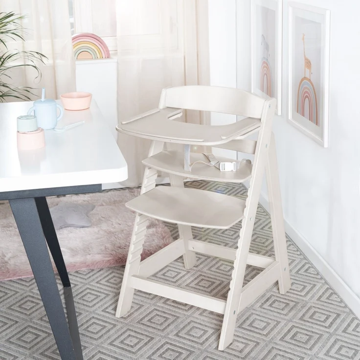 roba Essbrett aus Holz - Erweiterung & Zubehör für Hochstuhl Sit Up Flex - Kompatibel mit Gurtsystem und Hochstuhlauflagen - ab 6 Monaten - Stone washed – Bild 2