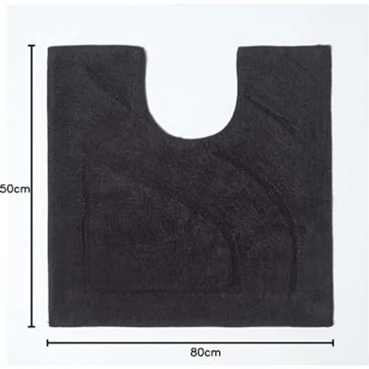Homescapes Badematte 2 teiliges Luxus Badematten Set 100% Baumwolle schwarz, Höhe 30 mm, Badematte - 50x80 cm, WC Vorleger - 50x55 cm – Bild 3