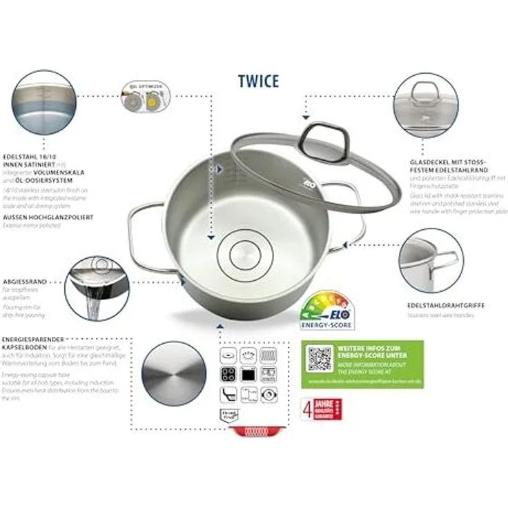 ELO Topfset Twice Edelstahl 18/10 4teilig – Bild 2
