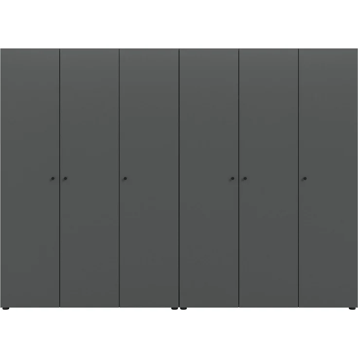 Home affaire Kleiderschrank BILLINGS, TOPSELLER!, Schlafzimmerschrank, Schrank, Garderobenschrank (OTTO BESTSELLER, Garderobe & Schlafzimmer) Breite 240cm, grau, 6-türig, inkl. 2 Kleiderstangen und 8 Ablageböden – Bild 3
