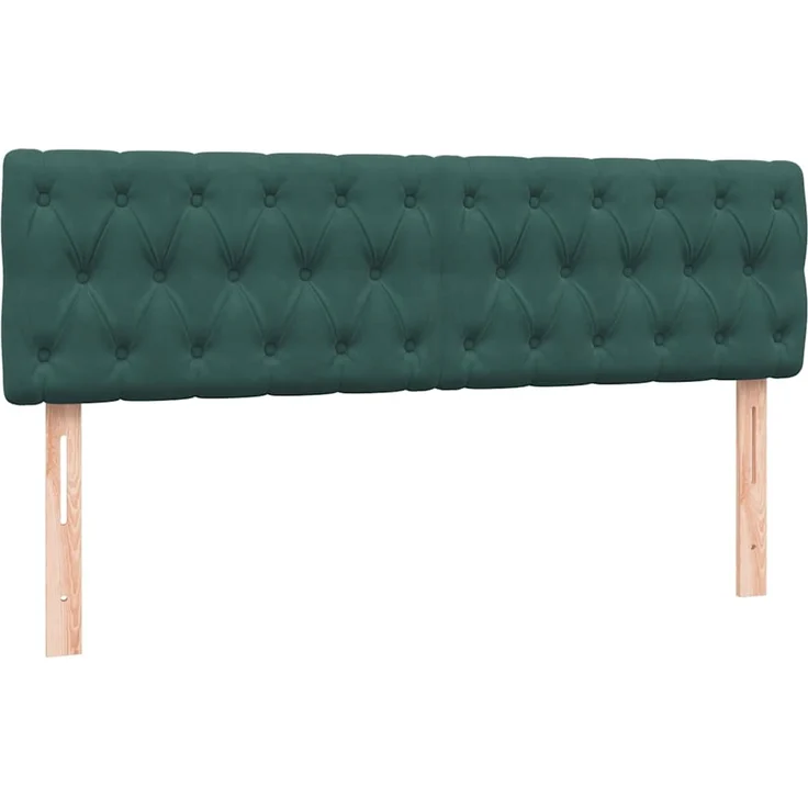 vidaXL Boxspringbett mit Matratze Dunkelgrün 160x220 cm Samt 3317826 – Bild 7