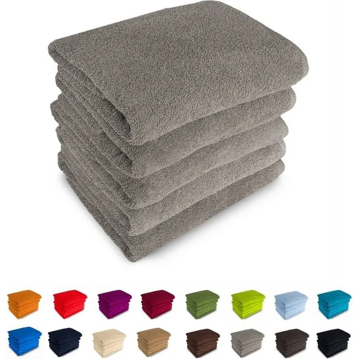 MatratzenL.A.B® 'Rimini' Duschtücher, 500 g/m² Blauer Schwan®, 100% Baumwolle, Frotee, 70x140 cm, grau - 06