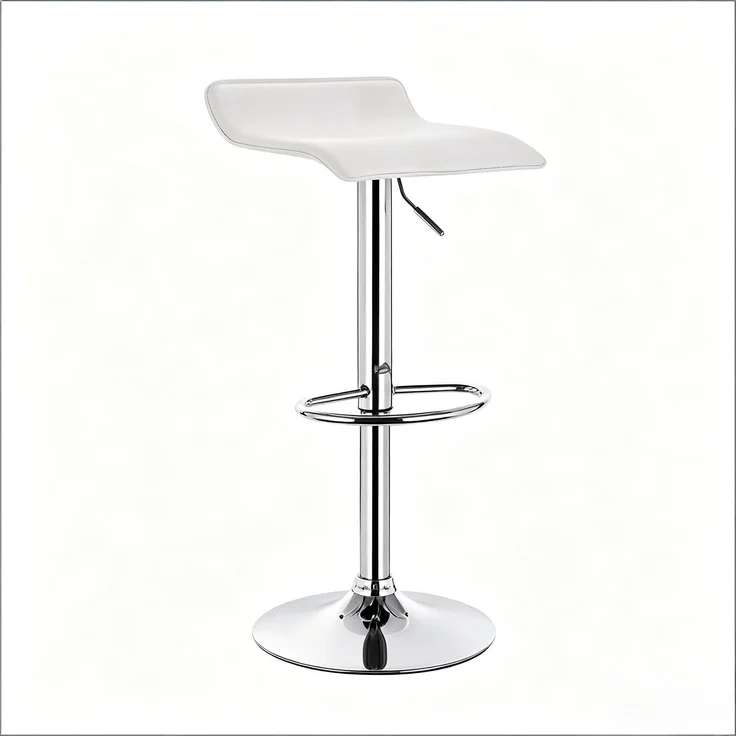 Frühstücksstuhl,Rotierbarer Kaffeestuhl,Tischstuhl,Essstuhl(Es ist nur ein Bar Stuhl enthalten)--Weiß--38.5x39x84cm--YOUDENOVA – Bild 3