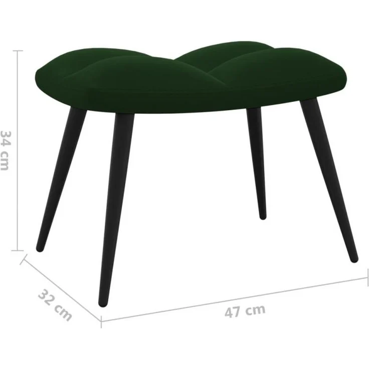 vidaXL Relaxsessel mit Hocker Dunkelgrün Samt [SKU:328086] – Bild 11