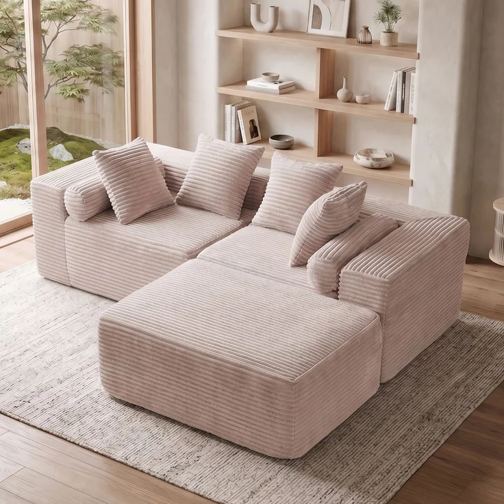 3-Sitzer Sofa, B 266 x T 110 x H 60,01 cm, modular mit Chaise – Bild 3