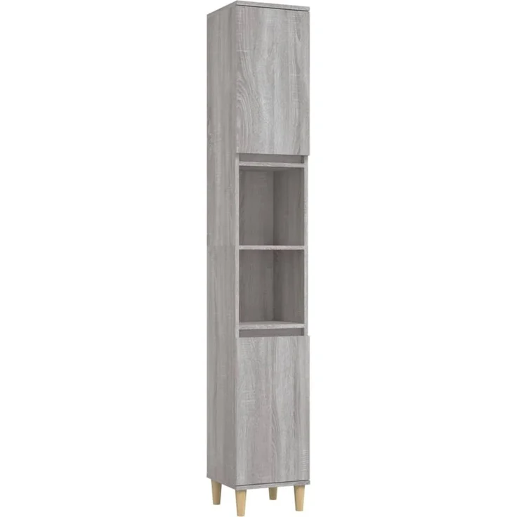 vidaXL 3-tlg. Badmöbel-Set Grau Sonoma Holzwerkstoff 3185603 – Bild 5
