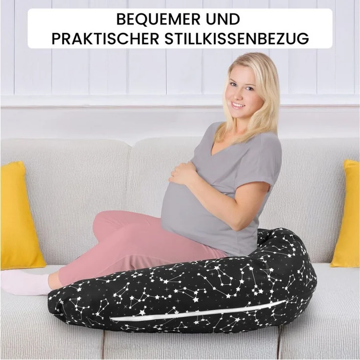 Amilian Stillkissenbezug 170 cm - Kissenbezug für Stillkissen, Seitenschläferkissen -Bezug, 100% Baumwolle - weicher und pflegeleichter Ersatzbezug – Bild 2