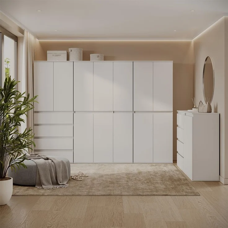 Kleiderschrank Claus Weiß 74 x 191.5 cm mit 4 Schubladen Vicco – Bild 7