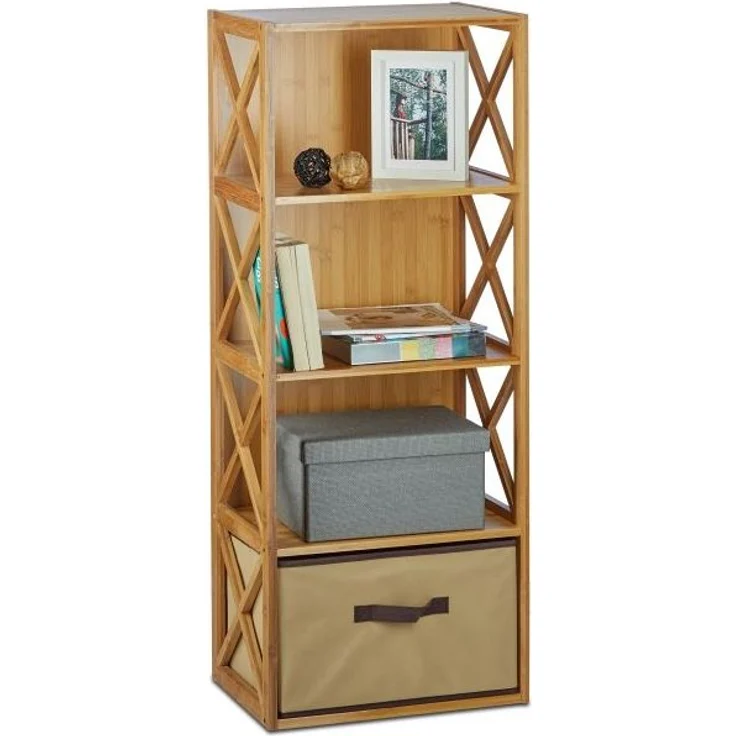 Regal Bambus mit Korb – Bild 1