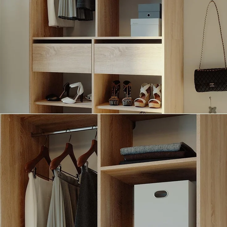 Kleiderschrank Elmo Sonoma 100 x 200 cm mit 2 Schubladen Vicco – Bild 5