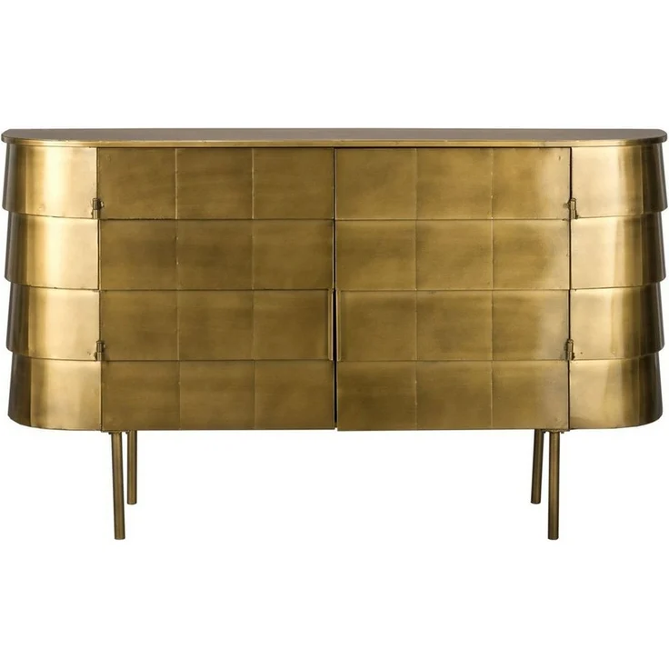 Dutchbone Sideboard Retro Hanna Metall Gold Art Déco - Altgold – Bild 5