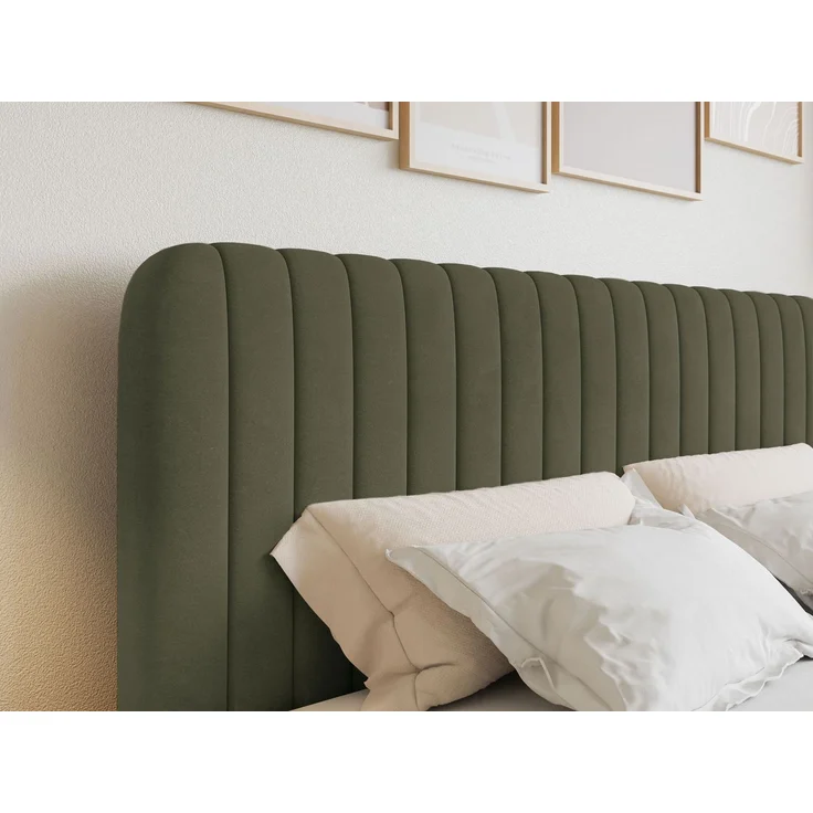 Selsey 'Saliano' Boxspringbett mit Bettkasten, Topper und Samtbezug, Olivgrün, 200x200 cm – Bild 7