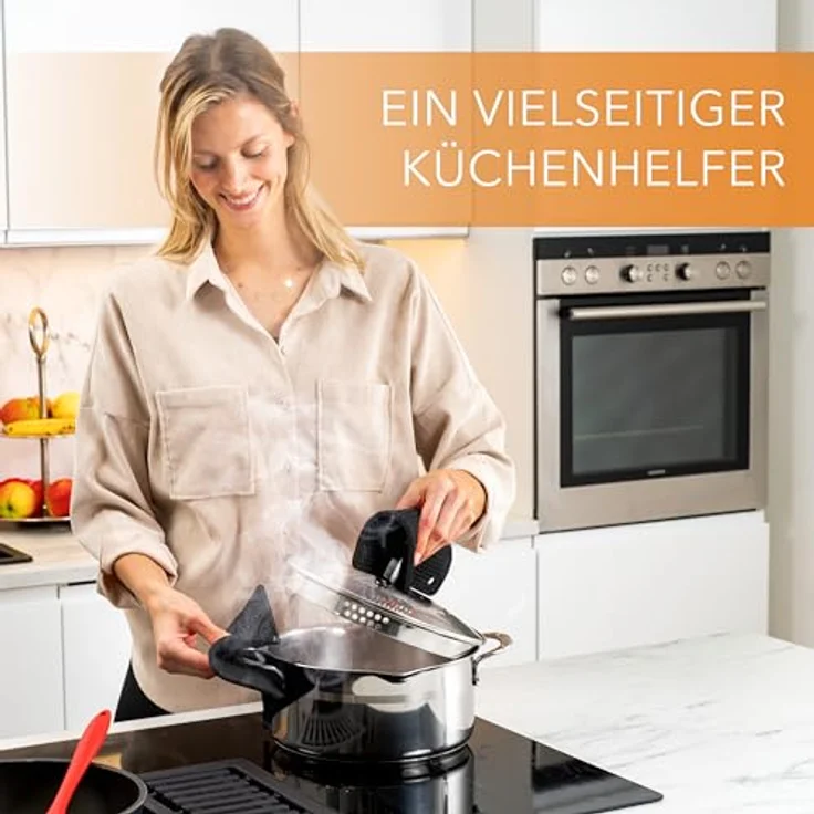 AVANA Topfuntersetzer Silikon Untersetzer Multifunktional Pfannenuntersetzer Topflappen, Zubehör für Töpfe, Pfannen, Auflaufformen, 4er Set, Hitzebeständig, Wabenmuster (2 Rund, 2 Viereckig) – Bild 3