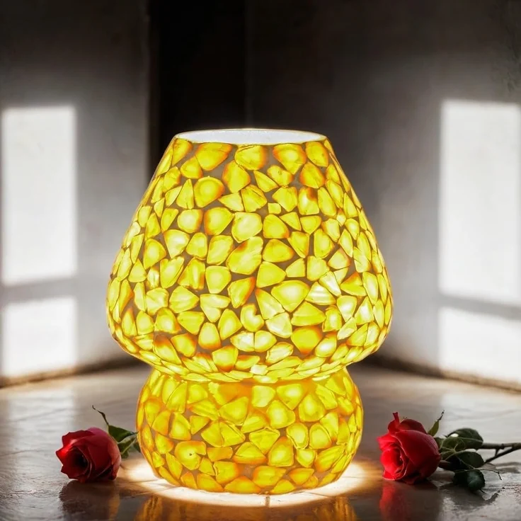 Marrakesch Orient & Mediterran Interior Nachttischlampe 2er Set Boho Deko Tischlampe Nachtischlampe aus Muscheln Mosaik -2-, Handarbeit – Bild 6