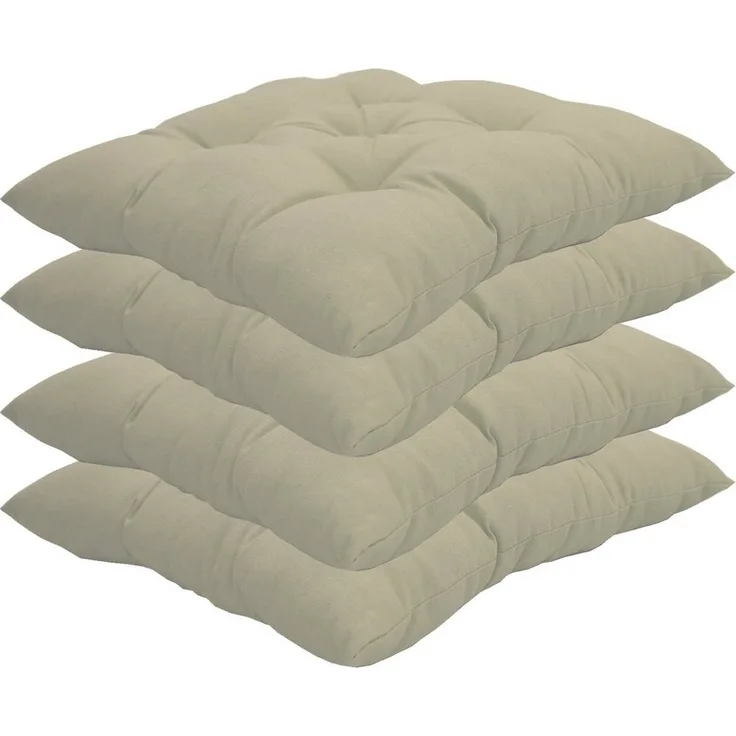 NYVI Stuhlkissen Sitzkissen Genua 4er Set - Dekokissen Sitzauflage für Indoor & Outdoor, Komfortabel & Robust, Gartenstuhlauflagen für 40x40 cm große Stühle