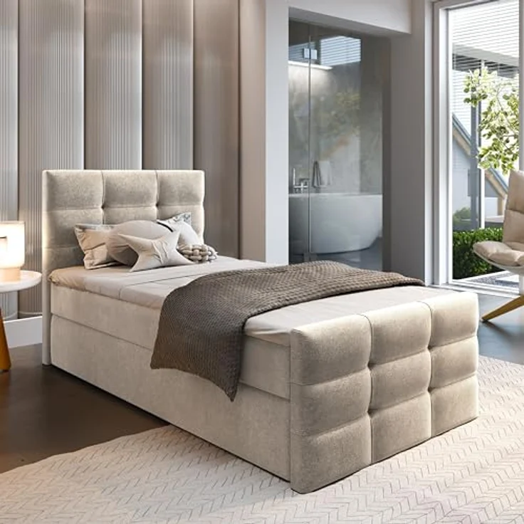 Masseno Boxbett AMON 100x200 cm mit Bonell Matratze und Topper – Bild 3