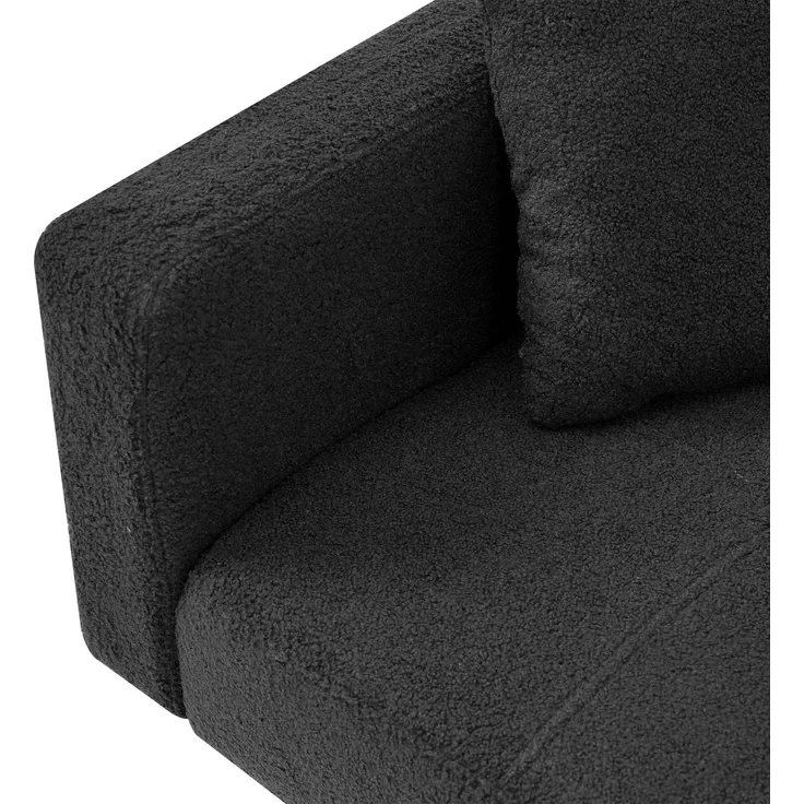 Schlafsofa mit Lammwollbezug, hochdichte Schaumstoffkissen, Rückenlehne neigbar bis 180°, vergoldete Beine, dunkelgrau – Bild 10