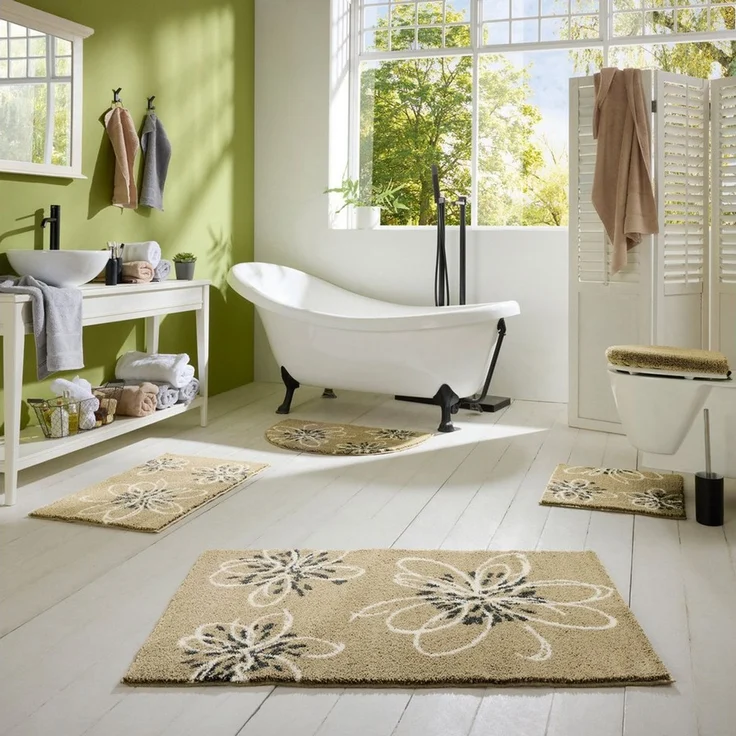 Erwin Müller Badematte Badematte "Palamas", Höhe 18 mm, eckig, Blumen – Bild 2