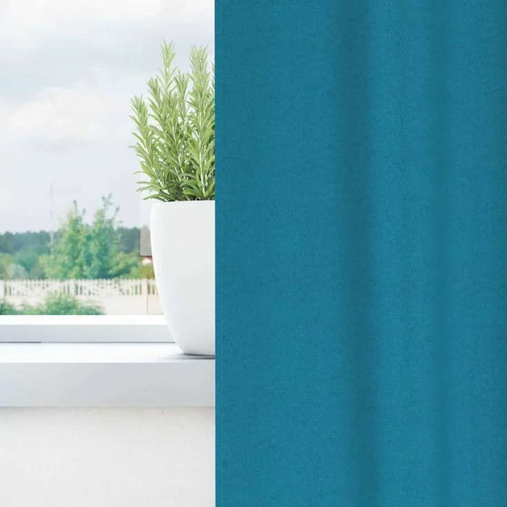 vidaXL Verdunkelungs-Vorhänge mit Ringen 2 stk. Türkis 260 x 140 cm 4107422 – Bild 3